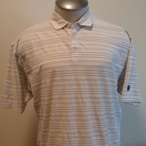 Nike Golf Dri Fit White Striped Polo Shirt
